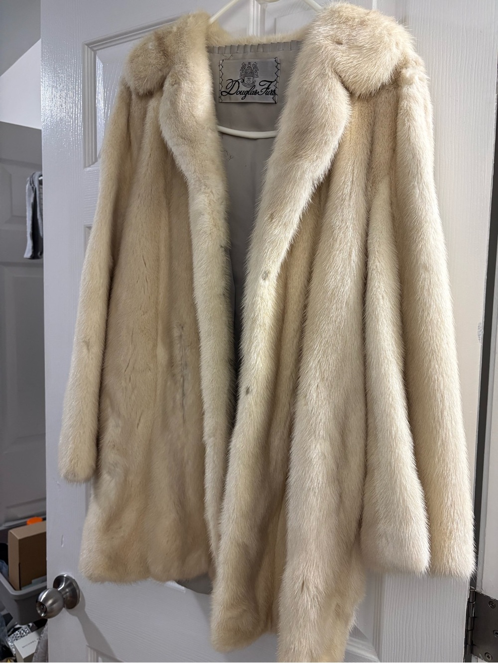 Cream Mink Fur Coat - Women's Luxurious Coat